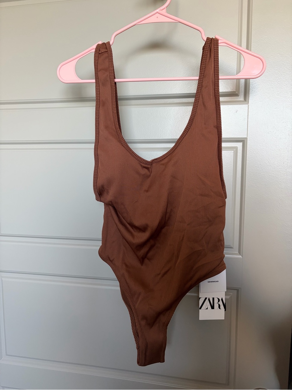 Zara Brown One-Piece Swimsuit